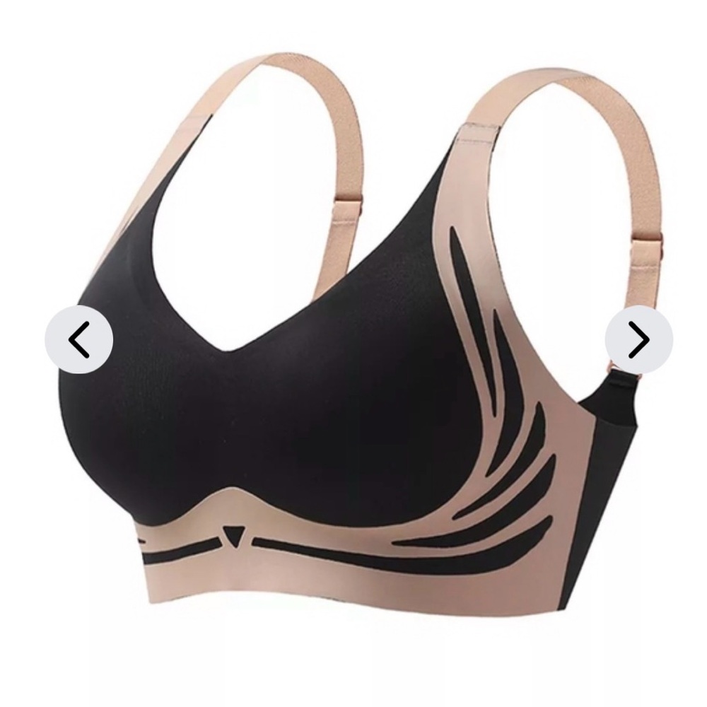 NWT Black & Tan LushFitting Wireless Support Bra, size 4XL but fits like a L/XL